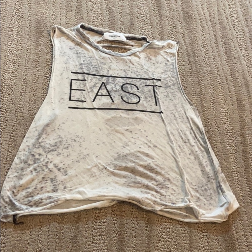 soul cycle tank top with tears in back